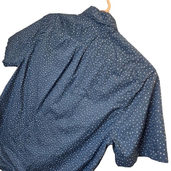 J. Crew Men's Blue Circle Print Casual Button Down Short Sleeve Shirt L - Picture 9 of 15